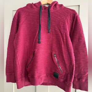 AMPERSAND AVE Cranberry Red Textured Hoodie